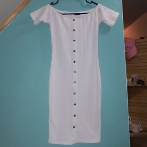White button up dress